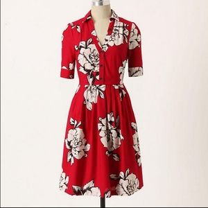 Anthro Maeve Dagmar Floral Shirt Dress